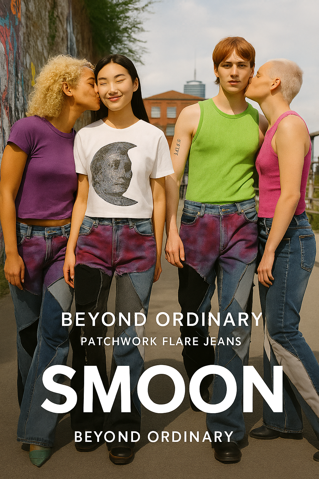 Electric Patchwork Jeans – SMOON Edition